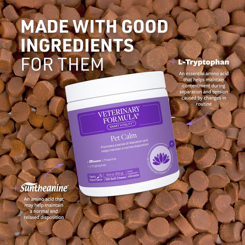 Veterinary Formula Smart Vitality Pet Calm Supplement for Dogs, Soft Chews, 30ct, Promotes Relaxation