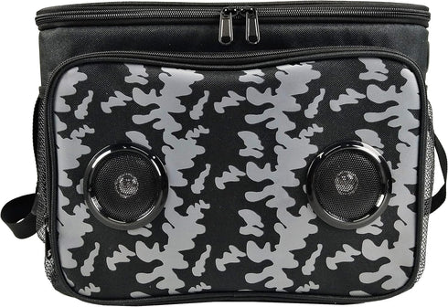 Insulated Cooler Bag with Bluetooth Speakers, Holds 24 Cans, Rechargeable Battery for iOS & Android, Leakproof