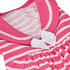 Blueberry Pet Sea Lover Rose Pink Striped Cotton Blend Dog Dress with Bowtie - Back Length 14" - Pack of 1