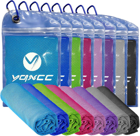 YQXCC Cooling Towels | 8 Pack 47"x12" | Ice Cool for Neck