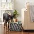 Bone Dry Small Rectangle Pet Storage Collection, Lattice Paw Print, Black