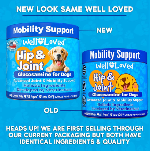 120 Well Loved Glucosamine for Dogs - Joint Supplement for Dogs, Made in USA, Vet Developed, Glucosamine Chondroitin