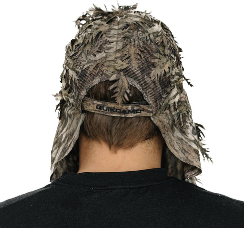 Mossy Oak & Realtree 2-in-1 3D Leafy Face Mask Camo Hats for Hunting - Adjustable, One Size