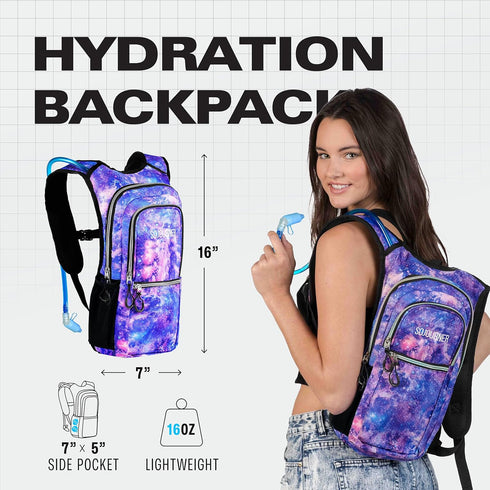 Sojourner Hydration Pack - Water Backpack with 2L Hydration Bladder, Festival Essential
