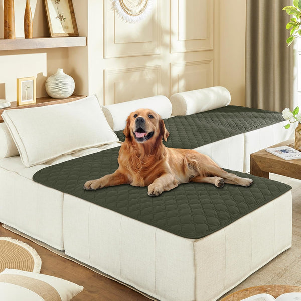 gogobunny 100% Double Sided Waterproof Dog Blanket, Soft Pet Bed Cover, Reversible, 40x50 Inch, Dark Olive/Light Olive