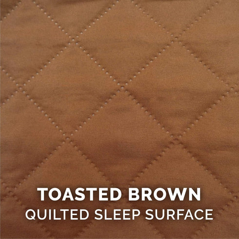 Furhaven Memory Foam Dog Bed for Medium/Small Dogs with Removable Bolsters & Washable Cover, Quilted Sofa, Toasted
