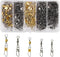 Fishing Barrel Swivel with Safety Snap, 145/160pcs High Strength Stainless Steel Fishing Snap Swivels, Saltwater Tackle