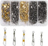 Fishing Barrel Swivel with Safety Snap, 145/160pcs High Strength Stainless Steel Fishing Snap Swivels, Saltwater Tackle