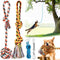 Dog Outdoor Bungee Hanging Toy - Blue Interactive Tree Tug Toy with Metal Spring Kit & 2 Rope Toys