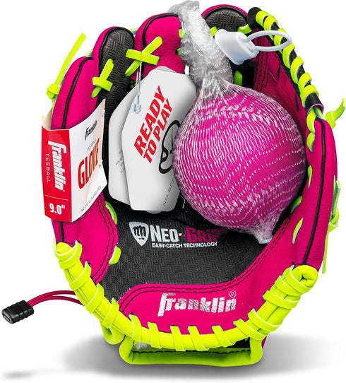 Franklin Sports Teeball Glove, Left and Right Handed Youth Fielding Glove, 9.0 Inch