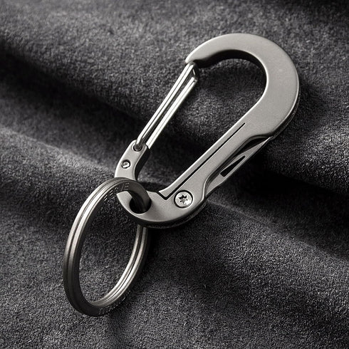 Titanium Carabiner Clip, Multifunctional Keychain with Keyring, Cool Gadget for Daily Use