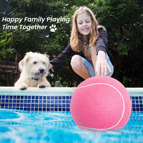 Dog Toy Ball, 9.5" Large Tennis Balls for Small Medium Large Dogs, 2 Pack with Pump & Needle