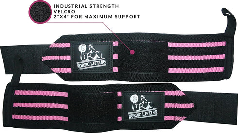 Nordic Lifting Wrist Wraps, 2 Pairs, Wrist Straps for Weightlifting, Powerlifting, CrossFit, Men & Women