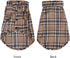 Soft Casual Dog Plaid Shirt,Gentle Dog Western Shirt Pet Clothes, Dog Cotton Shirt with Bow Tie for Wedding,Christmas Costumes (Large, Dark Khaki)