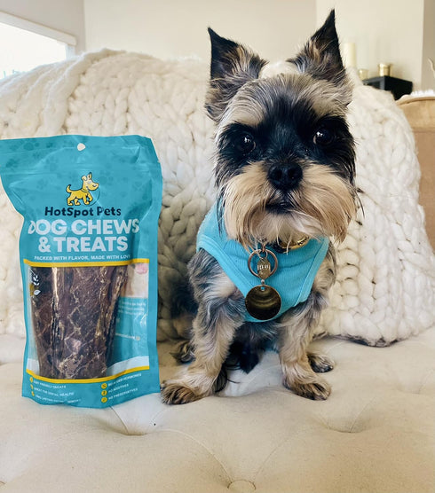 Beef Esophagus Dog Treats (6 INCHES) Grass Fed, No Added Hormone All Natural Jerky Chews, Rich in Glucosamine &