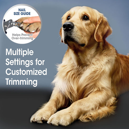 Four Paws Magic Coat Deluxe Dog Nail Clipper with Size Guide, Nail Trimmer for Dogs, Puppy Grooming Supplies