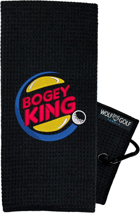 Wolf Golf Towels - Bogey King Embroidered Funny Towel, Golf Gift for Men or Women