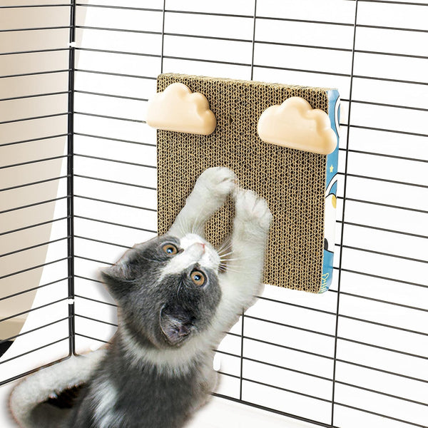 Cat Scratching Post for Cage, 20X20CM Wall Mounted Cardboard Scratcher, SCR-20X20CM-3.3CM Size