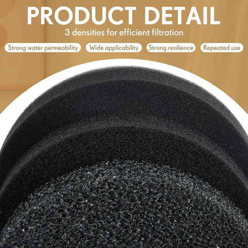 3 5 11" 3 (20-35-50ppi Set) Wonderjune Pcs Gallon Bucket Sponge Filter Aquarium Pond Sponge Filter DIY Foam Sponge