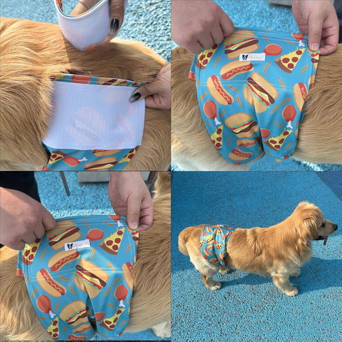 5packs 9 11 Male Dog Diapers Reusable High Absorbing Male Dog Wraps Washable Dog Diapers Male Small with Cute Patterns