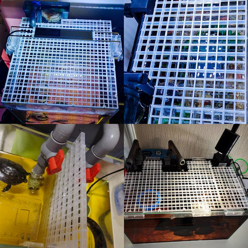 8 8pcs) Aquarium Fish Tank Bottom Isolation Pcs, Plastic Egg Crate Grid Divider Tray Egg (L