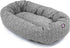 Majestic Pet 24 Inch Round Bagel Calming Dog Bed - Fluffy Donut Dog Bed with Spine Support, Washable, Lt. Black