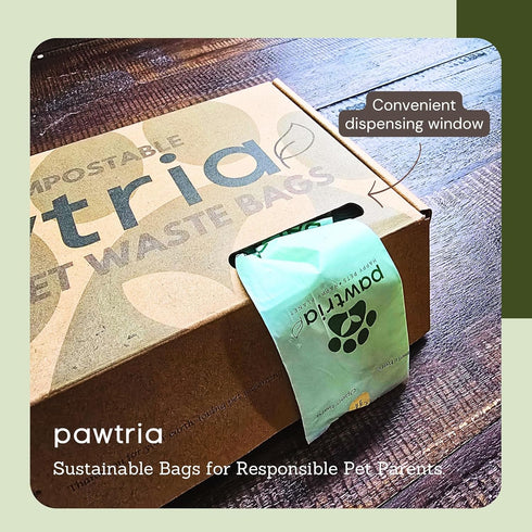 (480), pack, Pawtria Certified Home Compostable Dog Poop Bags Value Biodegradable Poop Bags, Cat Litter, Vegetable