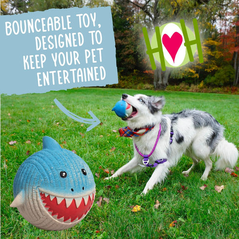 HuggleHounds Ruff-Tex Latex Ball Dog Toy - Heavy Duty Squeaky Ball for Small, Medium & Large Dogs