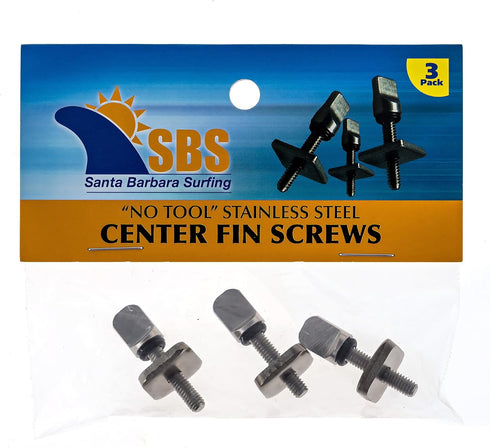 SBS No Tool Stainless Steel Fin Screw for Longboard and SUP, Choose 2 or 3 Pack