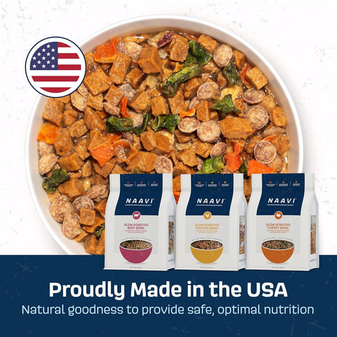 (2 lbs) NAAVI Natural Dog Food Turkey - Slow-Roasted Turkey Bowl with Ancient Grains, Vegetables & Fruits - Ideal