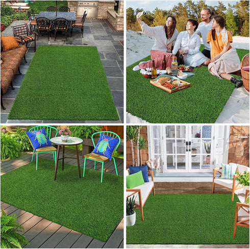 3x5Ft 3x5Ft Bsmathom Artificial Grass Rug Indoor Outdoor Rug, Dog Grass Mat with Drainage Holes, Synthetic Artificial