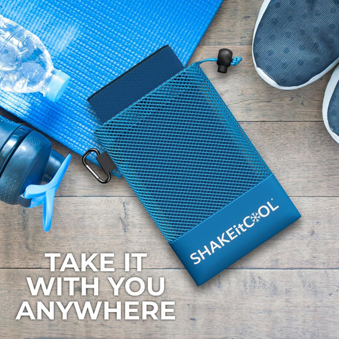 SHAKEitCOOL Extended Size Cooling Towel - Lightweight Sun Protection for Biking, Hiking, Yoga