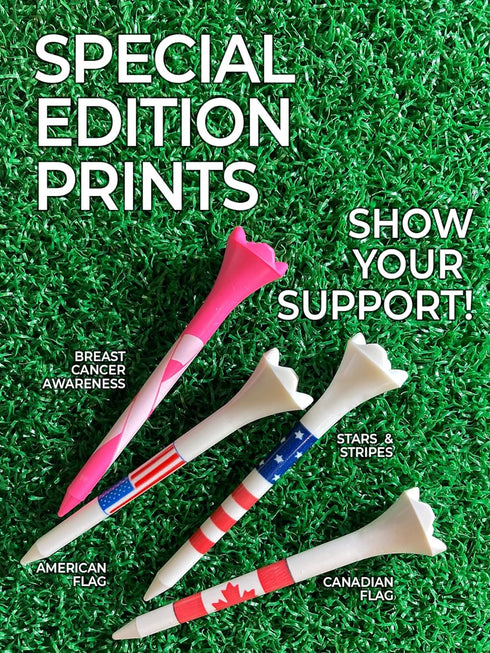 Pride Golf Tee Performance Plastic Golf Tees - Stars & Stripes - 100 Count, 3-1/4 Inch, Made in the USA