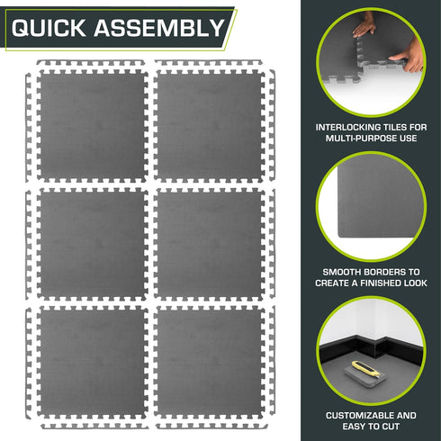 ProsourceFit Extra Thick Puzzle Exercise Mat ¾” and 1", EVA Foam Interlocking Tiles for Home Gym Flooring