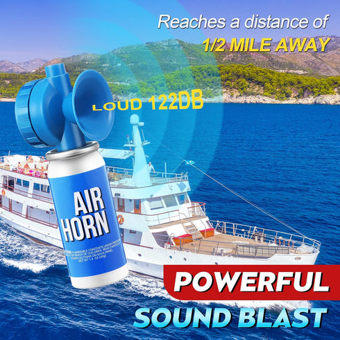 Saillong 6 Pack Marine Boat Air Horn, Loud Safety Horns for Emergency Use in Marine Boating Events