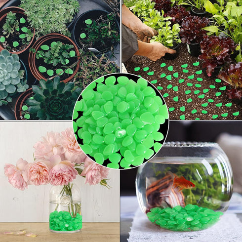 150 PCS Luminous Stones - Green Glow Rocks for DIY Aquarium Fish Tank, Garden Path, and Lawn Decor