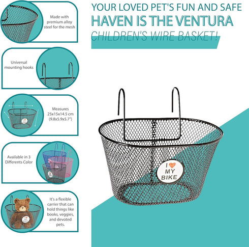 Ventura Children's Wire Basket in Multiple Colors by Ventura