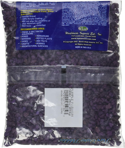 Worldwide Imports Pure Water Pebbles Aquarium Gravel, Purple Passion, 2-Pound Decorative Rocks