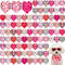 Youyole 120 Pcs Valentine's Day Dog Bandana Bulks Love Dog Bandanas Valentine's