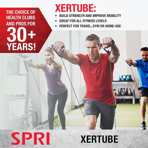 SPRI Resistance Bands with Handles - Exercise Resistance Tube Bands for Strength Training Fitness by SPRI