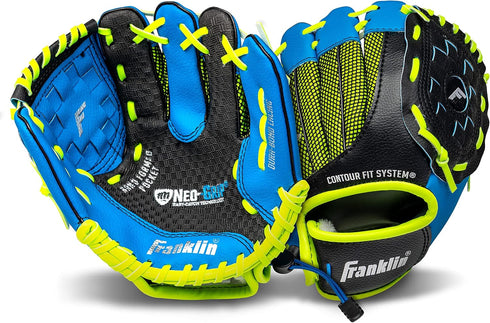Franklin Sports Youth Teeball Glove, 9.0 Inch Neo-Grip Synthetic Leather Fielding Glove, Left & Right Handed Ready to