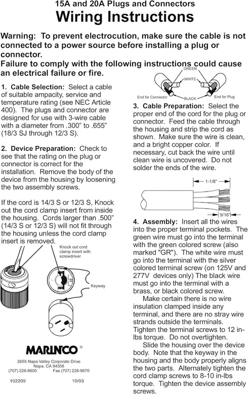 Shore Power Connectors & Plugs by Marinco