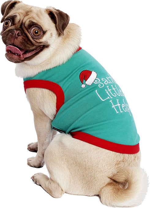 Parisian Pet Funny Christmas Holiday Dog Cat Shirts, Naughty or Nice, Santa's Helper, M