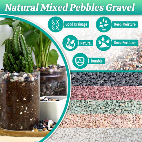 -18lb 1/4Inch AVALUTION Aquarium Gravel for Plants Fish Tank Gravel for Succulent Cactus & Bonsai, Decorative River