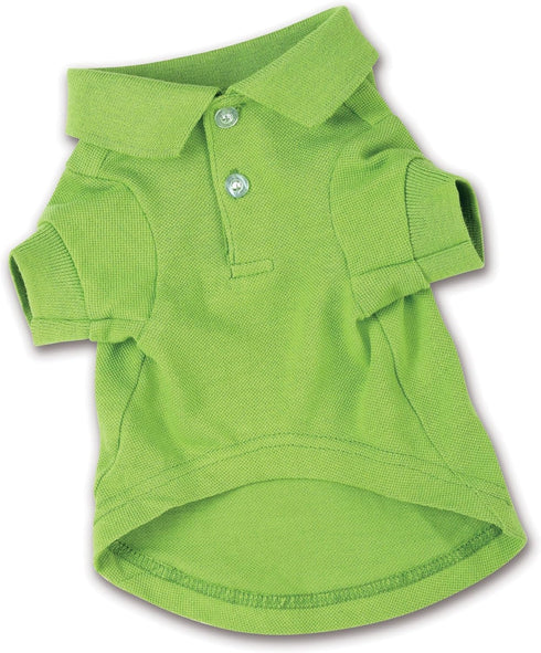 Zack & Zoey Cotton Polo Shirt for Dogs, Parrot Green, 12" Small