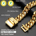 Jewelry Kingdom Gold Dog Chain Collar with ID Tag - 18K Stainless Steel Cuban Link (15MM, 26")