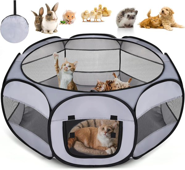 Generic Soft Breathable Small Animal Playpen with Zipper Cover - Portable Rabbit/Bunny Pen