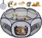 Generic Soft Breathable Small Animal Playpen with Zipper Cover - Portable Rabbit/Bunny Pen