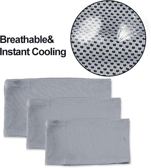 NACOCO 2 Pcs Dog Instant Cooling Scarf - Summer Pet Bandana for Bulldog (Gray, M)