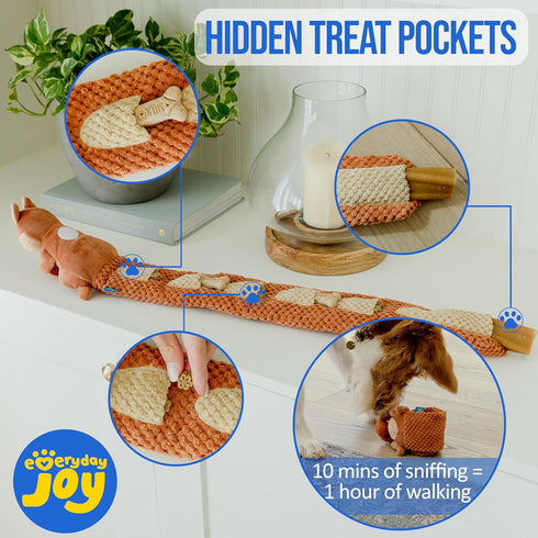 Crinkle Dog Toy Plush, Long Tug-of-War Squeaky Toy, Durable Mentally Stimulating Toys for Dogs